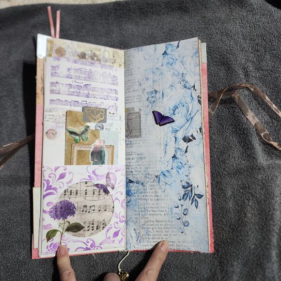 "Pretty Dress" Unique Soft Cover Junk Journal 11in x 5in x 12in, 62 pgs - Picture 8 of 11